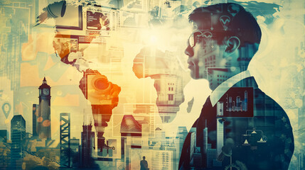 Fototapeta premium Collage of various business concepts.