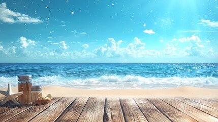 Fototapeta premium Seaside relaxation beachfront scenic view tropical paradise
