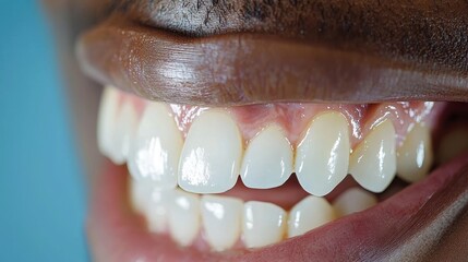 Obraz premium Smiling portrait of healthy teeth dental clinic healthcare image professional setting close-up view oral hygiene awareness