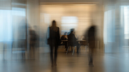 Business professionals interacting in an office environment during the day