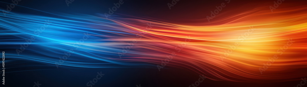 Aufkleber quantum computing education concept. a vibrant abstract image featuring smooth, flowing waves of blu