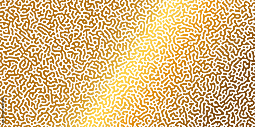 Poster abstract reaction-diffusion turing pattern natural texture golden and yellow gradient color scheme. 