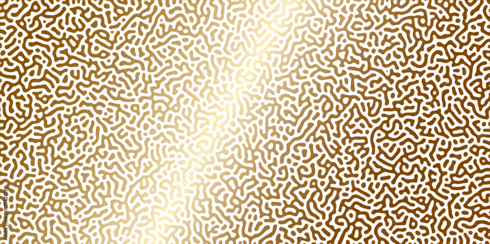 Poster abstract reaction-diffusion turing pattern natural texture golden and brown gradient color scheme. l
