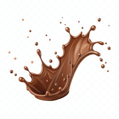 abstract 3d chocolate splash waves with drops png design