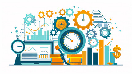 Concept of efficiency with cost, time, and quality.