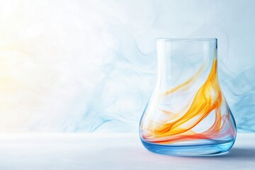 Colorful Artisan Blown Glassware with Unique Swirls of Color on Light Background