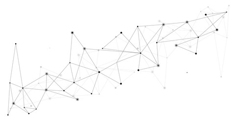 Vector Grey graphic background dots with connections technologies and sharing data as abstract concept.