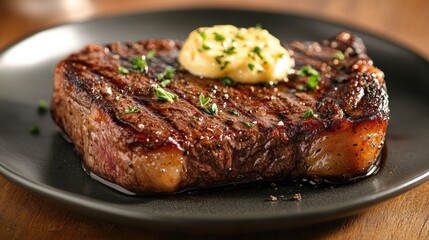 Grilled steak dinner home kitchen food photography cozy atmosphere close-up shot culinary delight
