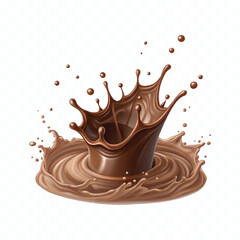 abstract 3d chocolate splash waves with drops png design