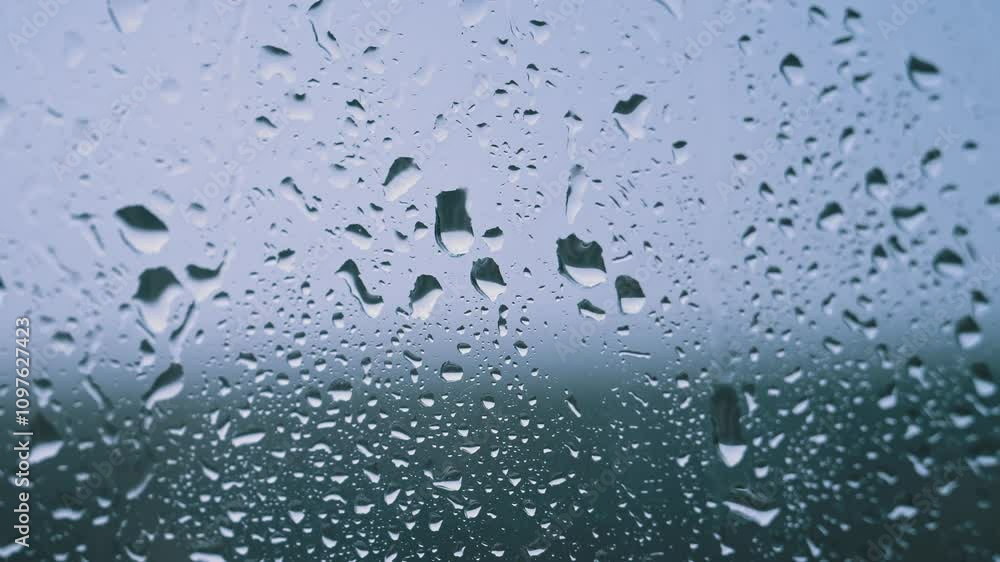 Aufkleber abstract close-up of rain drops and streaks on a window, creating an intriguing visual texture. suit