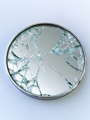 Broken Mirror on Table