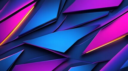 Obraz premium Mesmerizing Futuristic Abstract Neon Pattern with Radiant Geometric Angles and Striking Luminous