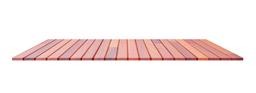 Hardwood plank panel wall for home construction material or product display presentation isolated on transparent background, png file