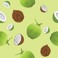 Coconut Pattern Seamless on pink background for wallpaper illustration