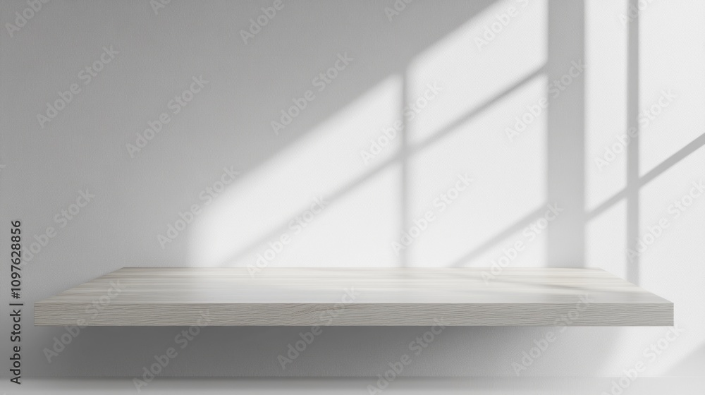 Poster a white shelf with a shadow on it