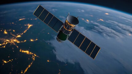 Satellite monitoring earth space exploration high-resolution imagery outer space aerial view advanced technology insights