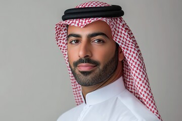 Portrait of confident man in traditional Arabic attire