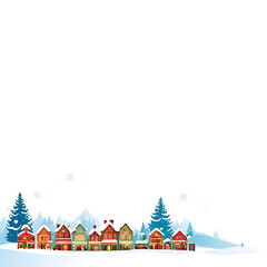 Fototapeta premium Backdrop with winter town