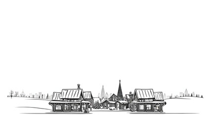 Fototapeta premium Backdrop with winter town