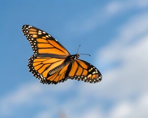 Butterfly Flying In The Sky
