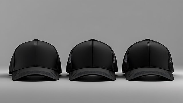 Blank black baseball hat mockup