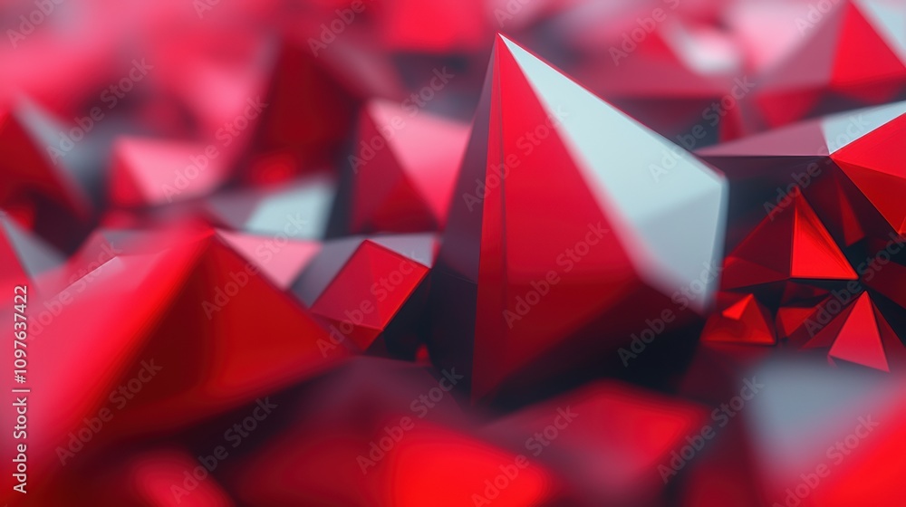 Poster futuristic digital texture with sharp contrasts and surreal elements in red tones