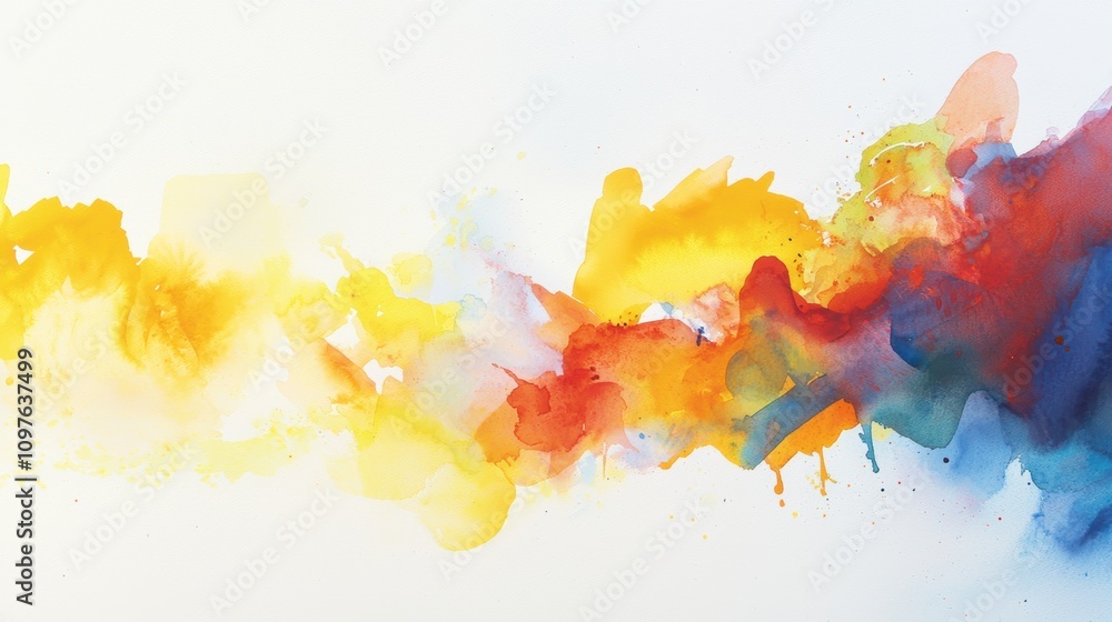 Aufkleber bright and vibrant watercolor abstract texture with colorful splashes and patterns
