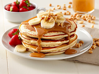 Delicious Banana Pancakes with Peanut Butter Drizzle