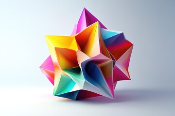 Colorful geometric shape on neutral background
