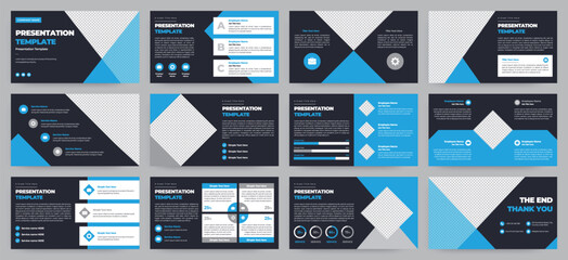 Modern presentation slide templates. Infographic elements template set for web, print, annual report brochure, business flyer leaflet marketing and advertising template. Vector Illustration.