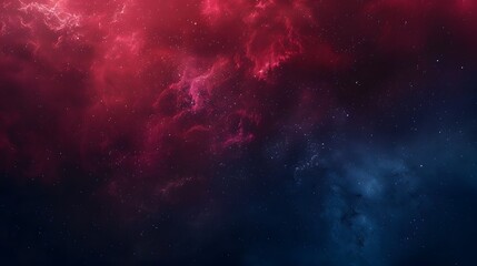 Obraz premium A vibrant cosmic scene blending red and blue hues with scattered stars, evoking wonder.