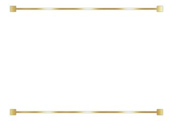 Classic Gold Text Frame, Isolated on White