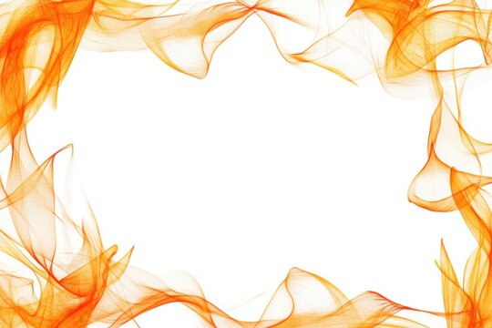 orange hot wire frame border isolated on white