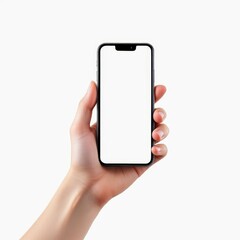 hand using smartphone isolated on white background	