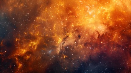 Naklejka premium A vibrant cosmic scene showcasing colorful nebulae and stars in the vast universe.