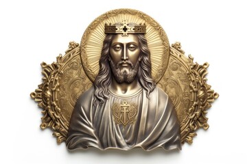 Obraz premium Bronze gold white background representation.