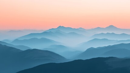 Obraz premium Majestic mountain sunset panorama, golden hour vista from summit peak