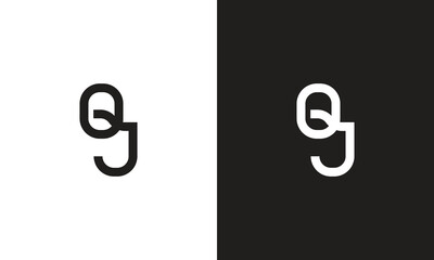 QJ logo, monogram unique logo, black and white logo, premium elegant logo, letter QJ Vector
