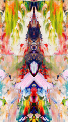 Fototapeta premium Abstract art background . Hand painting artwork on canvas .