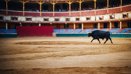 Empty round bullfight arena. bullring for traditional performance of bullfight
