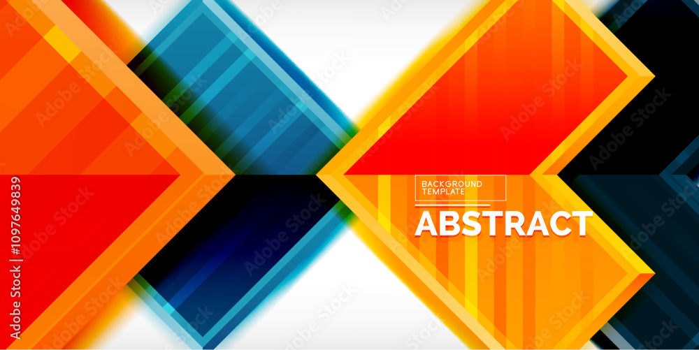 Poster Arrow symbols created with 3d effects and line texture geometric abstract background