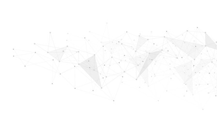 Geometric connected background. Connecting dots and lines. Global network connection. Banner template for technology.
