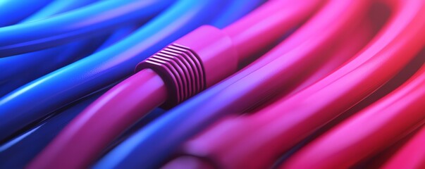 Colorful network cables on a white isolated background.