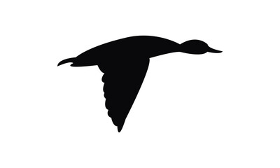 Flying Duck Silhouette Design  And Vector Illustration. 