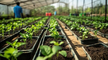 Asian young farmers exploring advanced crop techniques in Hyderabad, India