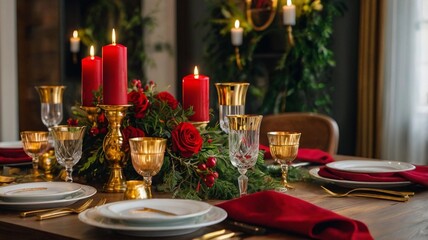 Fototapeta premium Festive Table Setting