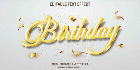 birthday luxury vector 3d text effect with modern style design