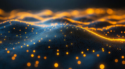 Digital code flowing over a blue background symbolizing technology, innovation, and the future of data processing in the digital world, representing connectivity, security, and advancement