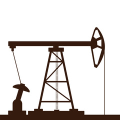 dark oil rig on a white background