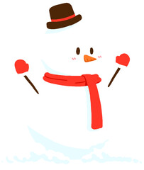 Snowman mini Christmas Happy RED